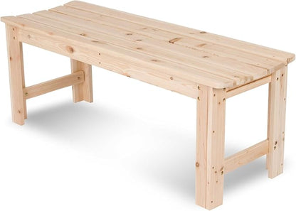 Shine Company Outdoor Wooden Backless Patio Garden Bench, 4 Ft, Natural
