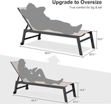 PURPLE LEAF 6-Piece Outdoor Chaise Lounge Oversized Pool Lounge Chairs with Easy-to-Move Wheels and Adjustable Backrest - Photo 5