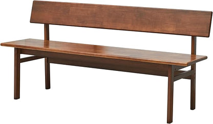 Outdoor indoor Bench, 47.2 Patio Garden and balcony Wooden Bench, Weatherproof Sturdy Wood Garden Bench with Seat for Porch, Park, Backyard, 600 Lbs Max Load, 2-Person Walnut Loveseat with Backrest