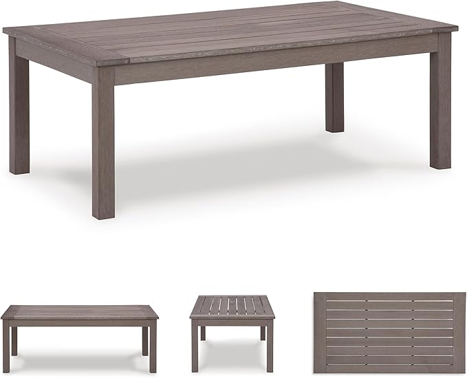 Signature Design by Ashley Hillside Barn Contemporary Weather Resistant Outdoor Coffee Table, Dark Brown - Photo 7