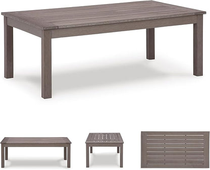 Signature Design by Ashley Hillside Barn Contemporary Weather Resistant Outdoor Coffee Table, Dark Brown