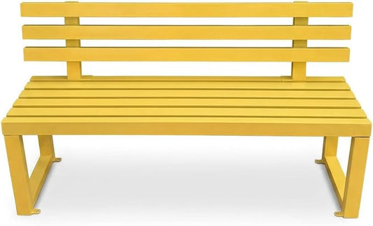 47.2" Garden Bench with backrest, Metal Bench Outdoor, Ground-Mountable, Securable Outdoor Benches, Garden & Park, Also Available in39.4, 59", and 70.9"