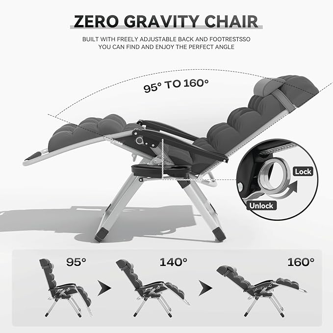 Zero Gravity Chair, Portable Outdoor Chair - Photo 4