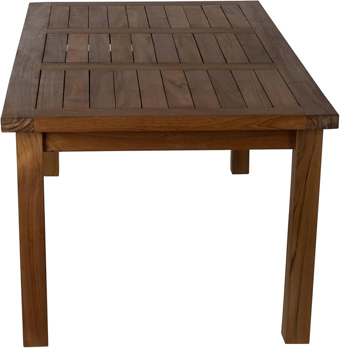Teak Outdoor Coffee Table - Premium Grade A Teak Wood Patio Furniture, Teak Oil Finish 24"x48" Rectangular Table for Patio, Balcony, Lawn, Deck, Backyard, Terrace