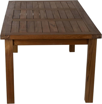 Teak Outdoor Coffee Table - Premium Grade A Teak Wood Patio Furniture, Teak Oil Finish 24"x48" Rectangular Table for Patio, Balcony, Lawn, Deck, Backyard, Terrace