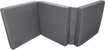 Merax Outdoor Chaise Lounge Cushion with Foldable 3-Section Design, Dark Gray Patio Reclining Chair Cushions for Lawn, Pool and Beach, 27” W x 76.75” D x 4.00” H