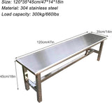 Outdoor Patio Bench, 304 Stainless Steel Outdoor Garden Bench, 660 Lbs Load-Bearing Capacity, for Patio, Park - Photo 2