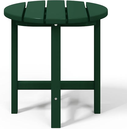 WestinTrends Dylan Adirondack Round Outdoor Side Table, Dark Green