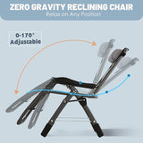 Slsy Zero Gravity Chair, Reclining Lounge Chair with Removable Tray for Indoor and Outdoor - Photo 3