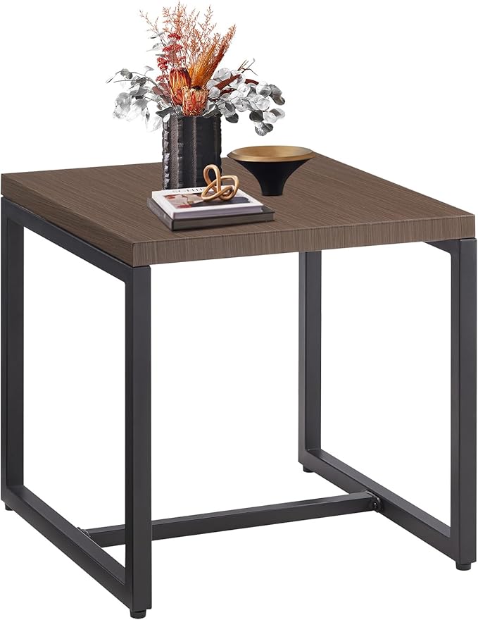Belord Small Outdoor Side Table: 50 Lbs Weight Capacity Square Metal Patio Side Table with Anti-Rust Frame - Photo 1