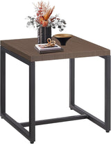 Belord Small Outdoor Side Table: 50 Lbs Weight Capacity Square Metal Patio Side Table with Anti-Rust Frame - Photo 1