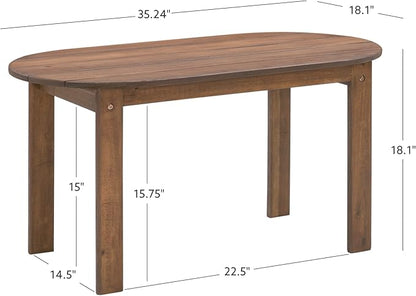 Linon Coffee Table, 18.11D x 35.24W x 18.11H in, Acorn