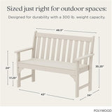 POLYWOOD Vineyard 48-Inch Bench, Sand - Photo 4