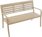 Metal Garden Bench, Outdoor Park Bench, Patio Bench Weatherproof, Porch Bench, Aluminum Alloy Frame, for Porch, Lawn - Photo 1