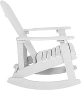 Flash Furniture Set of 4 Savannah Adirondack Rocking Chairs - Commercial Grade All-Weather White Poly Resin Wood - Photo 7