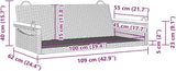 Gray Poly Rattan Swing Bench for Outdoor Patio Garden Balcony - Photo 9