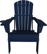 Plawdlik Folding Adirondack Chair, SGS Tested, Wooden Textured with Cup Holder - Photo 9