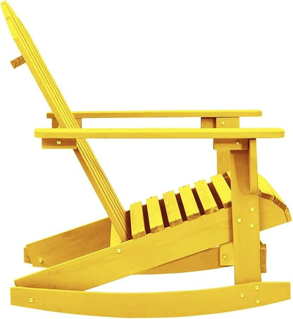 Adirondack Rocking Chair, Outdoor Rocking Chair, Adirondack Rocking Chair, Garden Rocking Chair, Solid Wood, Fir Wood, Yellow