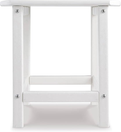 Signature Design by Ashley Sundown Treasure Outdoor Patio HDPE Weather Resistant End Table, White