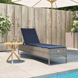 Gray PE Rattan Patio Chaise Lounge Chair with Adjustable Backrest, Pool Sun Lounger 78 x 21.7 x 38.2 cm - Photo 3