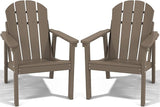 Adirondack Chair Set of 2, All Weather HDPE Fire Pit Chairs, Oversized Plastic Adirondack Chair for Outdoor, Balcony - Photo 1