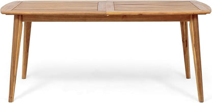 Christopher Knight Home Stamford Outdoor Acacia Wood Expandable Dining Table, Teak