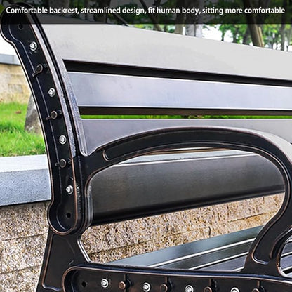 Outdoor Bench Chair Cast Aluminum Park Bench Large All Weather Metal Garden Bench for Backyard Porch Lawn (180cm DB Armless No Backrest Bench)