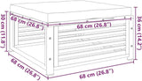 Garden Stool Cream White Solid Acacia Wood with Powder-Coated Steel Frame and Removable Cushion - Photo 3