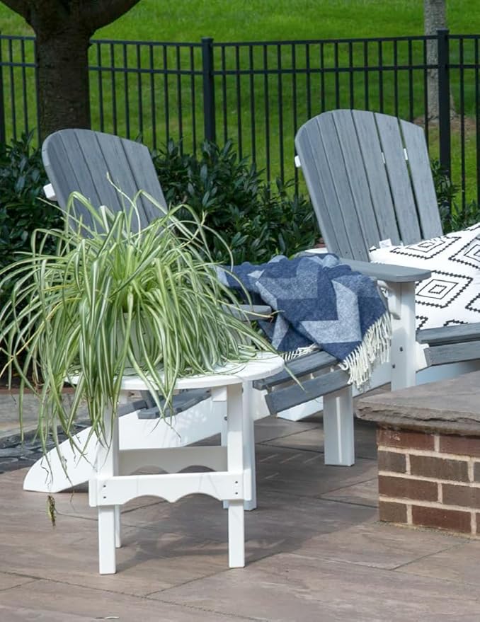 Leisure Lawns Poly Plastic Fanback Adirondack Chair, Outdoor Patio Chair - Amish Made in USA (Black)