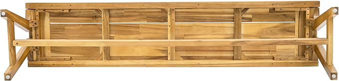 Goujxcy 2-Pack Outdoor Bench Patio Garden Bench, 63'' Outside Chair with Slatted Seat, Wood Frame, Dining Bench Chair for Yard, Park, Balcony