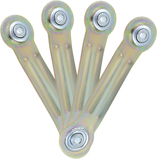LC LICTOP Glider Bearing Arm Bracket Replacement, 4Pcs Yellow, 6.35 Inch Length & 4.9 Inch Hole Center, Hardware Rocker Parts for Patio Glider, Garden Bench, and Chair Repair