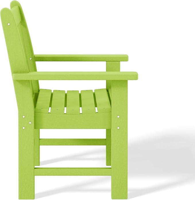 WestinTrends Malibu Outdoor Patio HDPE Adirondack Dining Arm Chair, Lime