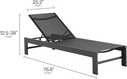 Modway Tahoe Outdoor Chaise with Sunbathing Textilence in Gray