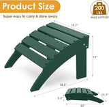 IVY&LANE Outdoor Adirondack Ottoman | Folding | HDPE | Forest Green | All Weather - Photo 3