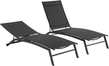 Crosley Furniture Weaver 2-Piece Reclining Sling Outdoor Chaise Lounge Chair Set with Wheels, Patio, Deck, Pool - Photo 10