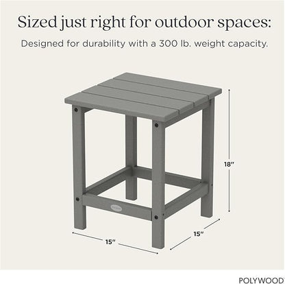 POLYWOOD ECT18GY Long Island Side Table, 18-Inch, Slate Grey