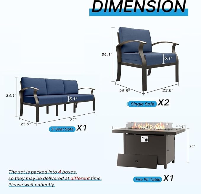 Gotland Aluminum Patio Furniture Set - Photo 2