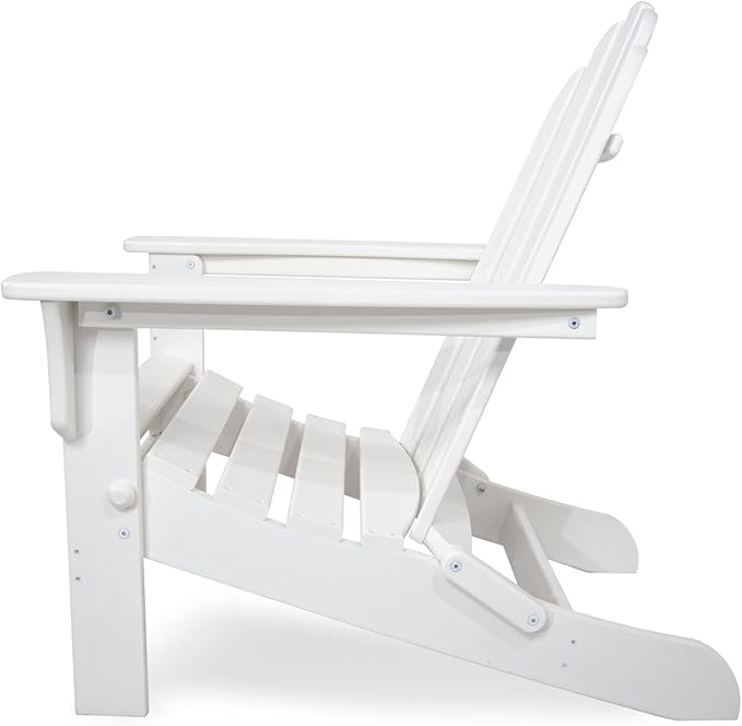 Trex Outdoor Furniture Cape Cod Folding Adirondack Chair, Classic White