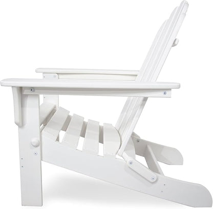 Trex Outdoor Furniture Cape Cod Folding Adirondack Chair, Classic White