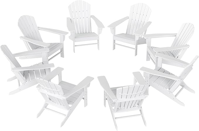 WestinTrends Dylan Outdoor Adirondack Chair (Set of 8), White