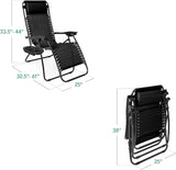 Best Choice Products Set of 2 Adjustable Steel Mesh Zero Gravity Lounge Chair Recliners w/Pillows and Cup Holder Trays - Photo 3