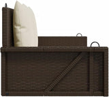 Brown Swing Bench with Cushions, 2-Person Steel Frame and PE Rattan Seat for Patio Garden Balcony - Photo 5