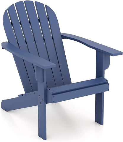 Giantex Acacia Wood Adirondack Chair - Outdoor Fire Pit Chair with 105° Inclined Seat, High Backrest, 4" Wide Armrests, Patio Lounge Chair for Outside, Lawn, Backyard, Garden, Deck, Porch (1, Blue)