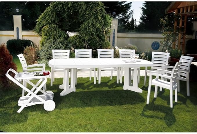 Compamia Marina Resin Patio Dining Arm Chair in White (Set of 2)