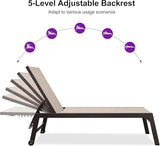 PURPLE LEAF Larger Patio Lounge Chairs Set of 3 - Photo 6