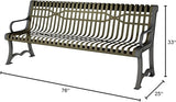 COATEDOUTDOORFURNITURE Heavy-Duty Outdoor Bench Thermoplastic Coated, Slatted Steel, Commercial-Grade Garden Bench - Photo 2