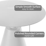 19.5''Φ Outdoor Round Coffee Table Weather-Resistant Aluminum Side Table for Balcony, Patio, Garden, Bedroom (White) - Photo 5