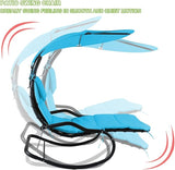 Outdoor Hammock Rocking Chaise Lounge Swing Chair, with Stand and Canopy, Porch Swing w/Soft Cushion Removable Headrest - Photo 8