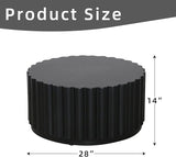 Afterglow Round Petal Shape Coffee Table, Modern Outdoor Indoor Side Table, Black - Photo 3