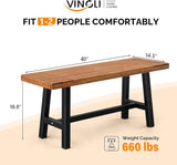 VINGLI Outdoor Bench with Metal Legs Rustic - Photo 3